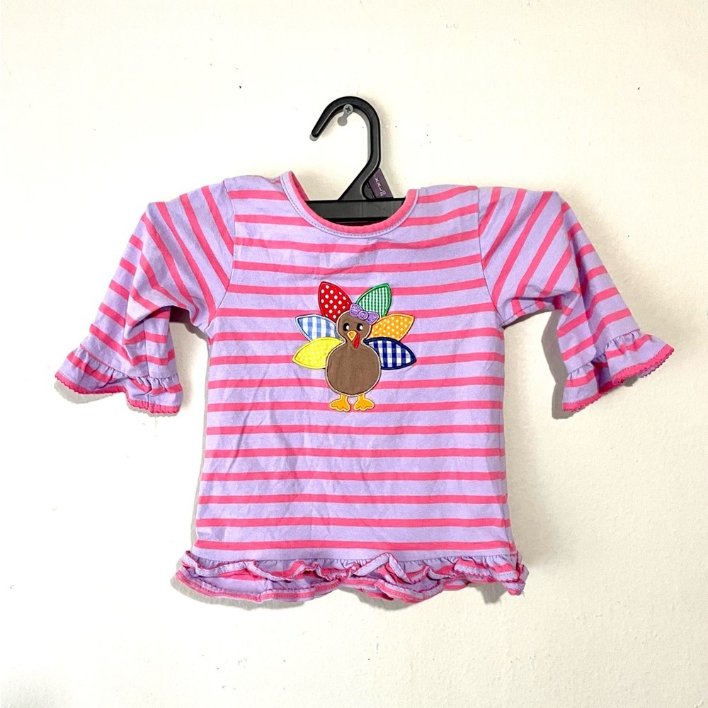 Classic‎ Whimsy Patchwork Turkey Ruffle Top Size 3T